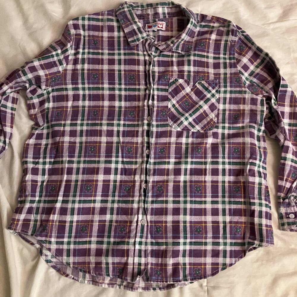 Vintage flannel with flower details